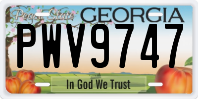 GA license plate PWV9747