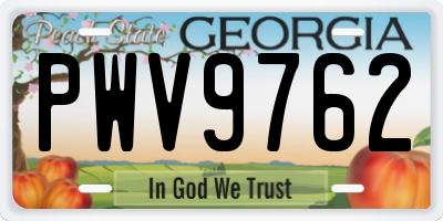 GA license plate PWV9762