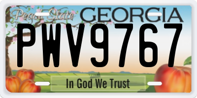 GA license plate PWV9767