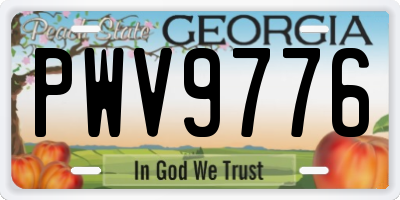 GA license plate PWV9776