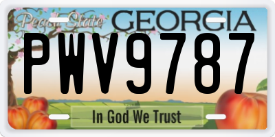 GA license plate PWV9787