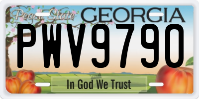 GA license plate PWV9790
