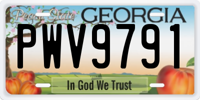 GA license plate PWV9791