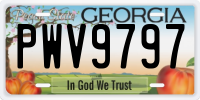 GA license plate PWV9797