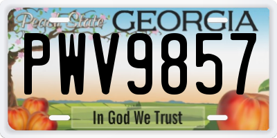 GA license plate PWV9857