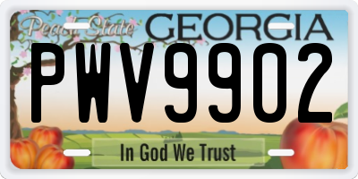 GA license plate PWV9902