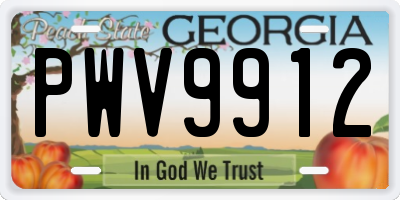 GA license plate PWV9912