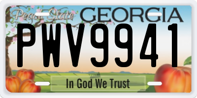 GA license plate PWV9941
