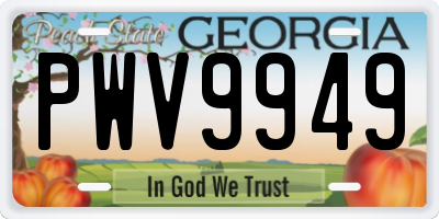GA license plate PWV9949