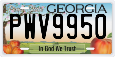 GA license plate PWV9950