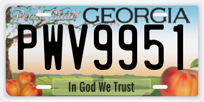 GA license plate PWV9951