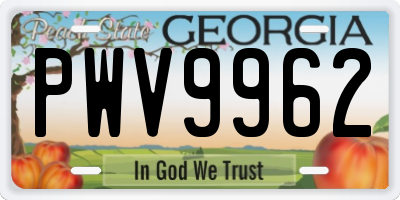 GA license plate PWV9962