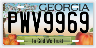 GA license plate PWV9969
