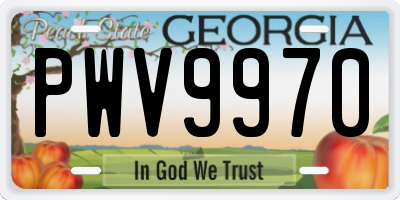 GA license plate PWV9970