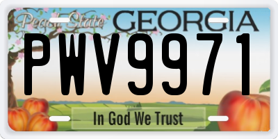 GA license plate PWV9971