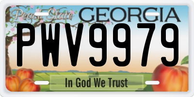 GA license plate PWV9979