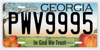 GA license plate PWV9995