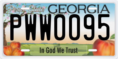 GA license plate PWW0095