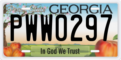 GA license plate PWW0297