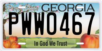 GA license plate PWW0467