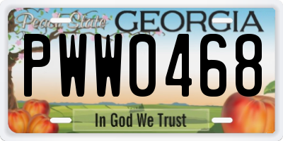 GA license plate PWW0468