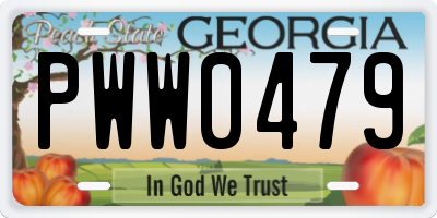 GA license plate PWW0479