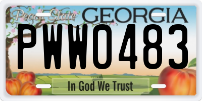 GA license plate PWW0483