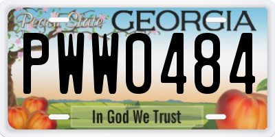 GA license plate PWW0484