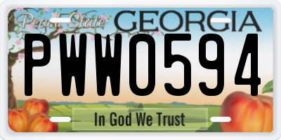 GA license plate PWW0594