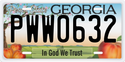 GA license plate PWW0632