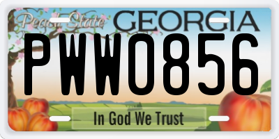 GA license plate PWW0856