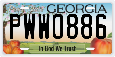 GA license plate PWW0886