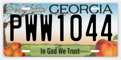 GA license plate PWW1044