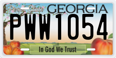 GA license plate PWW1054