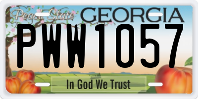 GA license plate PWW1057