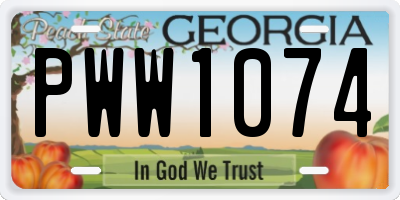 GA license plate PWW1074