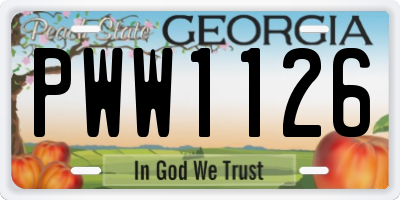 GA license plate PWW1126