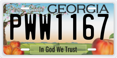 GA license plate PWW1167