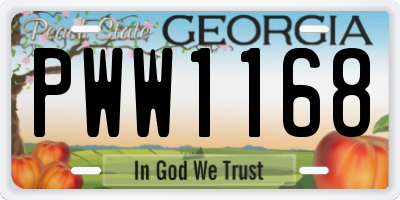 GA license plate PWW1168