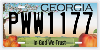 GA license plate PWW1177