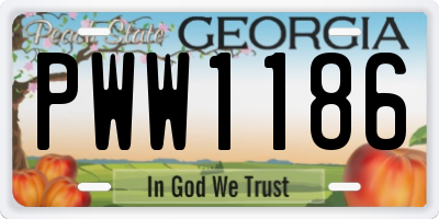 GA license plate PWW1186