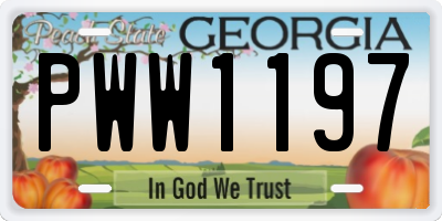 GA license plate PWW1197