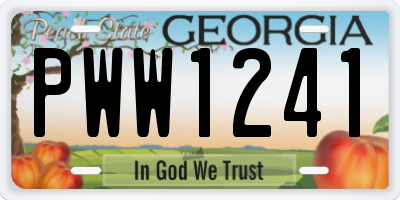 GA license plate PWW1241