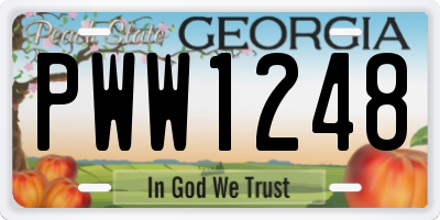 GA license plate PWW1248