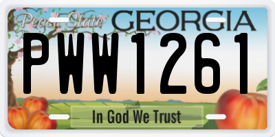 GA license plate PWW1261