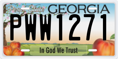 GA license plate PWW1271