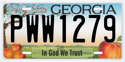 GA license plate PWW1279