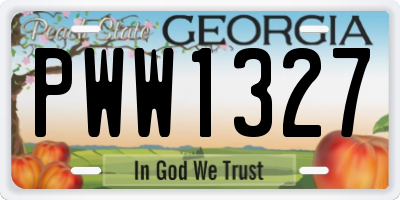 GA license plate PWW1327