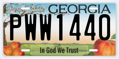 GA license plate PWW1440