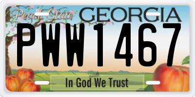 GA license plate PWW1467